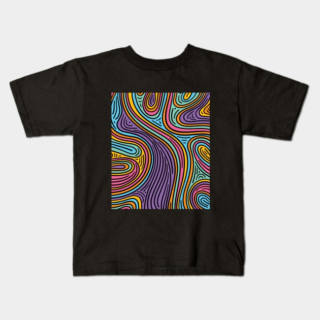 Colorful Doodle Kids T-Shirt by azziella